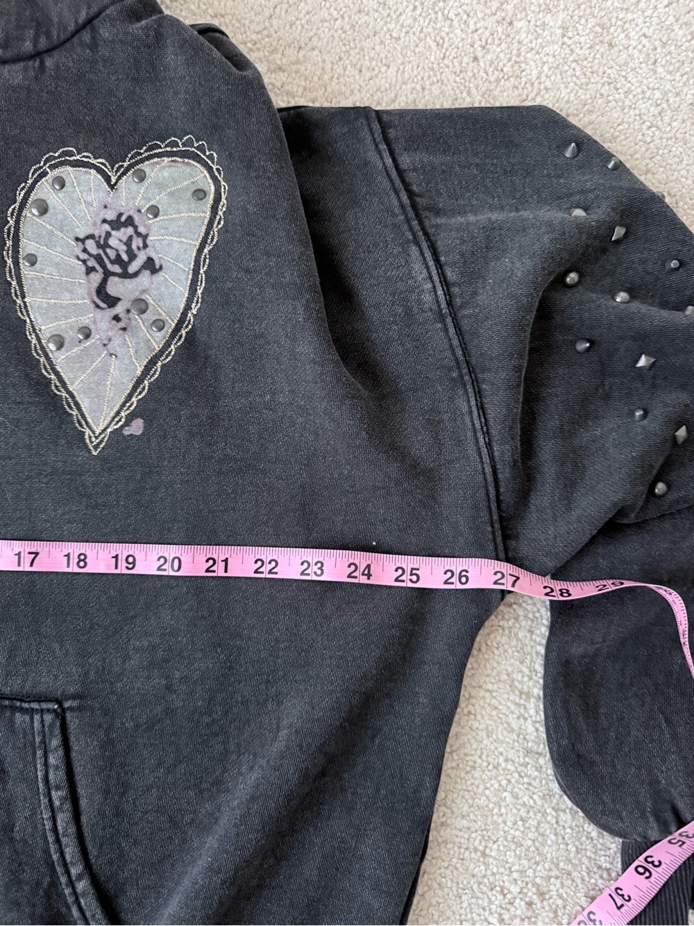 Free People Royal Heart Hooded Sweatshirt NWOT - Picture 9 of 13